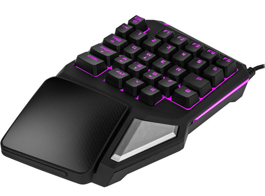 Delux T9 Pro Single Hand Professional Gaming Keyboard Mini Keyboard 7 Color LED Backlit for Windows Computer OS Mackbook