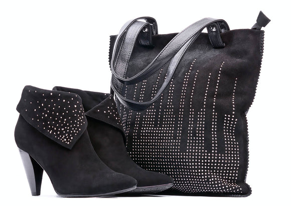 Women's Black Shoes and Bag Set