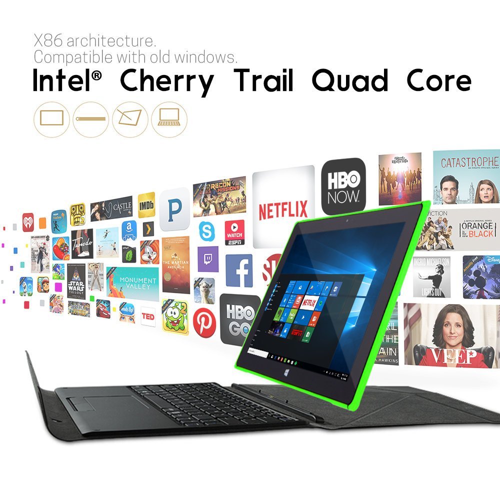 iRULU Walknbook 2-in-1 Tablet/Laptop Hybrid Windows 10 Notebook&Computer With Detachable Keyboard Intel Quad Core 1T Onedrive