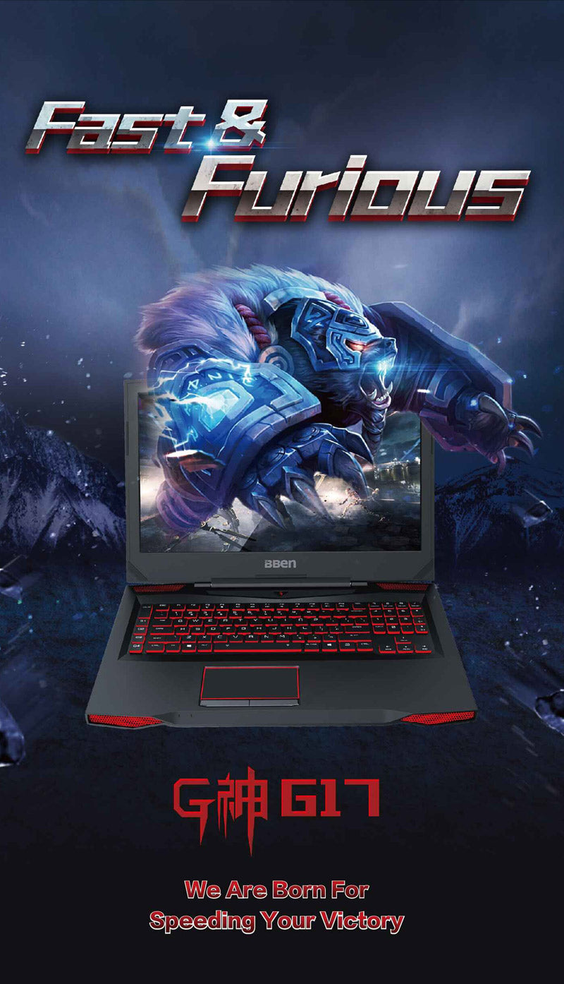 Bben 17.3" Win10 Laptop Intel I7 gaming computer I7 7700HQ Processor NVIDIA GTX1060 6G graphic card Ram/SSD/HDD BT4.0 Wifi RJ45