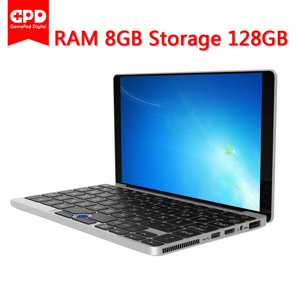 New Original  GPD Pocket 7 Inch  Mini Laptop UMPC Windows 10 System Aluminum Shell CPU x7-Z8750  8GB/128GB ( Silver)