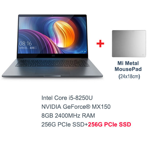 Original Xiaomi Mi Laptop Pro 15.6 Inch Intel Quad Core NVIDIA GeForce MX150 1920x1080 FHD Fingerprint Unlock Dark Grey