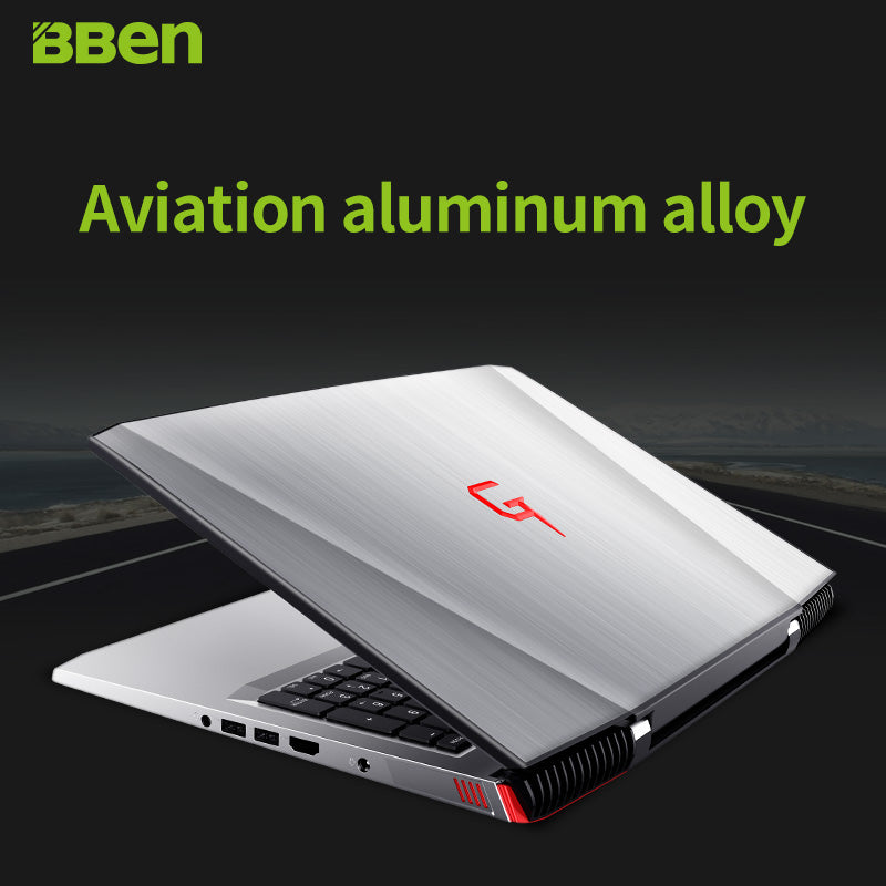 BBEN G16 laptop i7 7700HQ 15.6 inch gaming Notebook fast running 32GBRAM+512GB SSD+2TB HDD 1920x1080 FHD wifi IPS screen