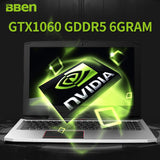 BBEN G16 laptop i7 7700HQ 15.6 inch gaming Notebook fast running 32GBRAM+512GB SSD+2TB HDD 1920x1080 FHD wifi IPS screen