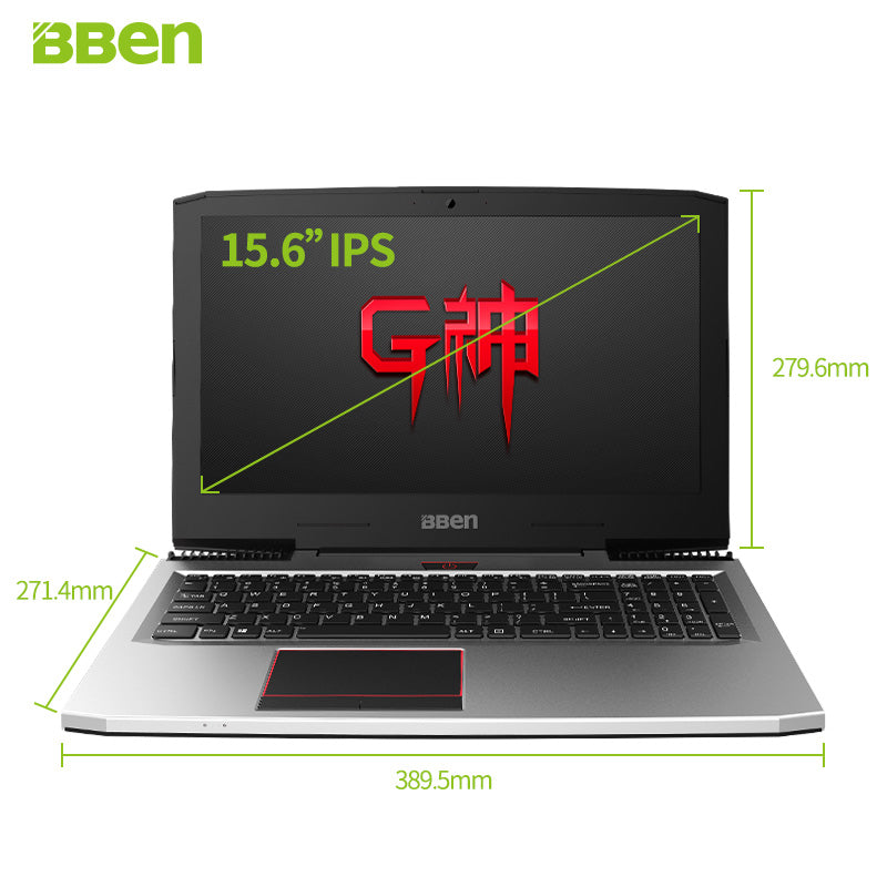 BBEN G16 laptop i7 7700HQ 15.6 inch gaming Notebook fast running 32GBRAM+512GB SSD+2TB HDD 1920x1080 FHD wifi IPS screen