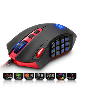 M901 Gaming Mouse 16400 DPI LED RGB Backlit Laser Engine 18 Programmable Button High Speed USB Wired Game Mouse for PC Mice