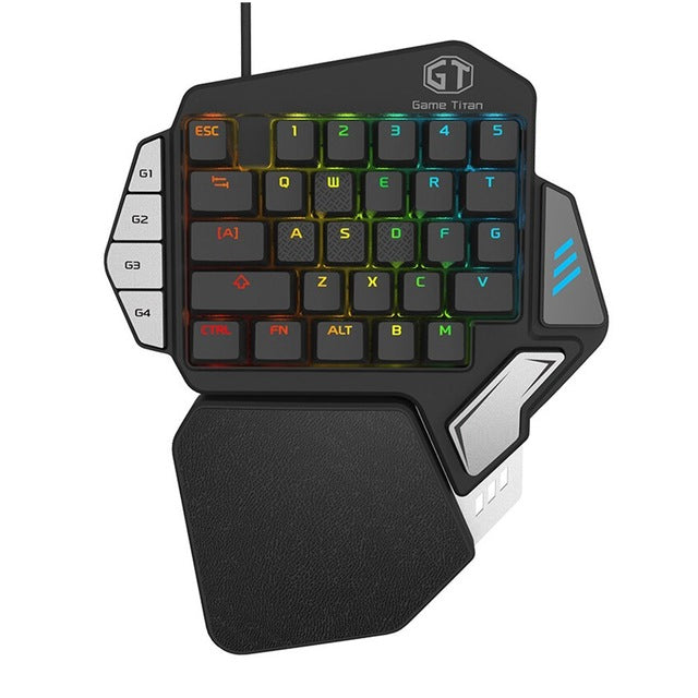 Delux T9X Mechanical Keyboard USB Wired Single Hand Gaming Keyboard Pad Ergonomic RGB Backlight Kailh Box Switch Programmable