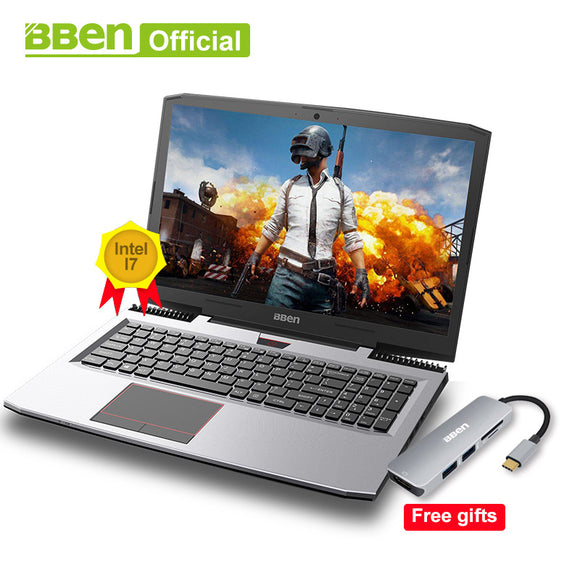 BBEN G16 laptop i7 7700HQ 15.6 inch gaming Notebook fast running 32GBRAM+512GB SSD+2TB HDD 1920x1080 FHD wifi IPS screen