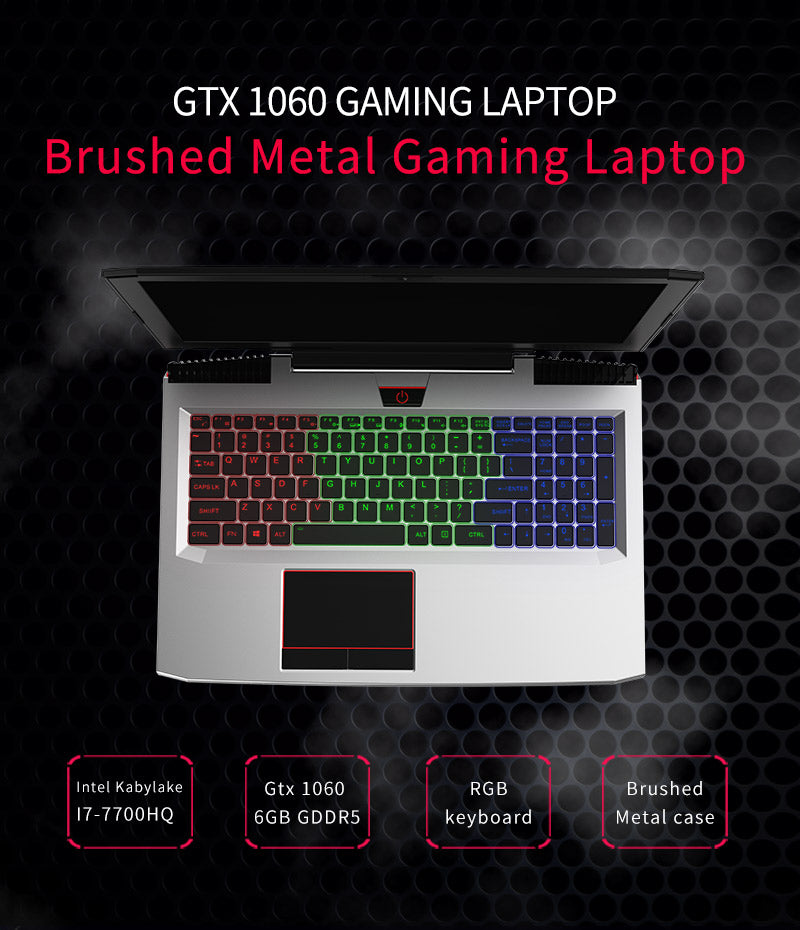 BBEN G16 15.6'' IPS Laptop 32GB RAM 512GB SSD 2TB HDD Win10 Nvidia GTX1060 Intel i7 7700HQ RGB Backlit Keyboard Gaming Computer