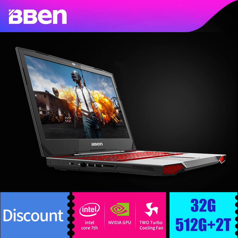 Bben 17.3" G17 Win10 Laptop Gaming Computer I7-7700HQ CPU NVIDIA GTX1060 6GB GDRR5 Vedio Card 32G Ram SSD/HDD WIFI BT4.0 RJ45